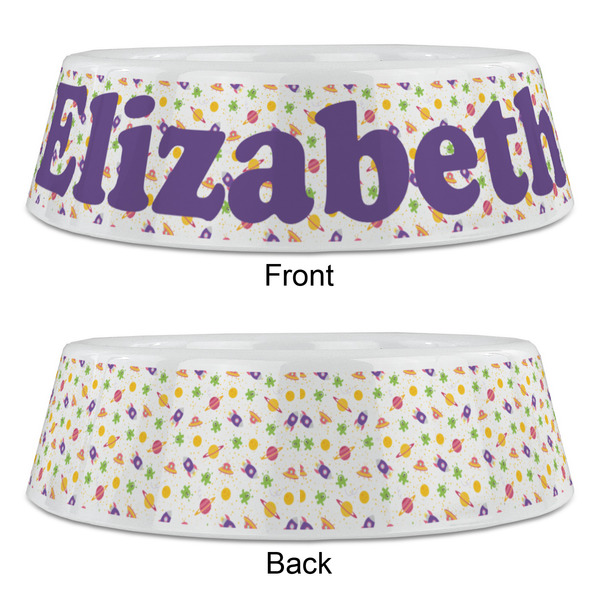 Girls Space Themed Plastic Pet Bowls - Large - APPROVAL