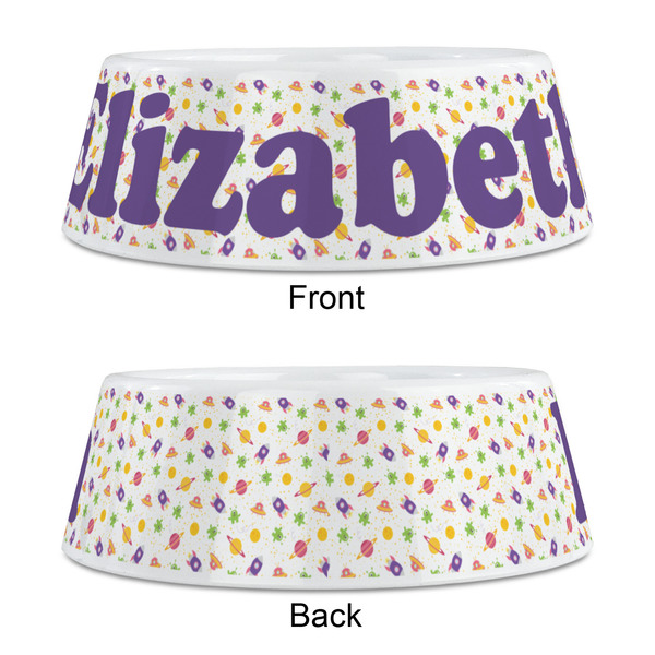 Girls Space Themed Plastic Pet Bowls - Medium - APPROVAL