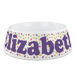 Girls Space Themed Plastic Dog Bowl - Medium (Personalized)