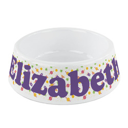 Girls Space Themed Plastic Dog Bowl - Small (Personalized)