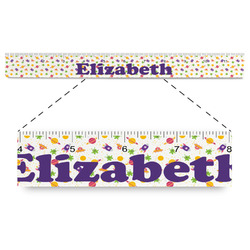 Girls Space Themed Plastic Ruler - 12" (Personalized)