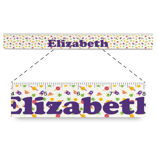 Custom Girls Space Themed Plastic Ruler - 12" (Personalized)
