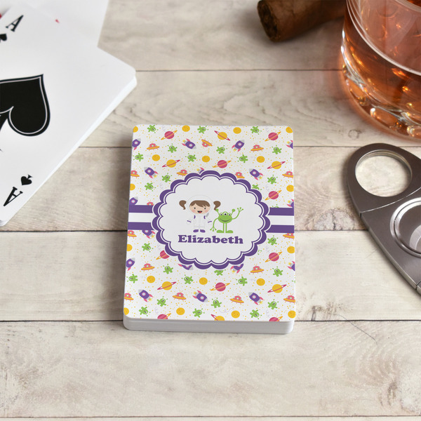 Girls Space Themed Playing Cards - In Context