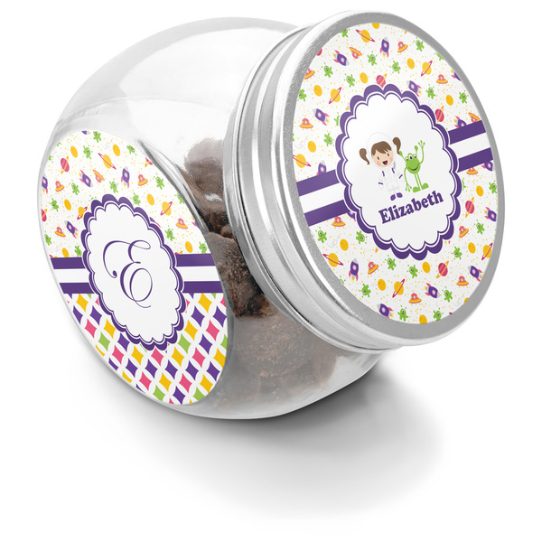 Custom Girls Space Themed Puppy Treat Jar (Personalized)