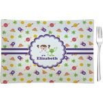 Girls Space Themed Rectangular Glass Appetizer / Dessert Plate - Single or Set (Personalized)