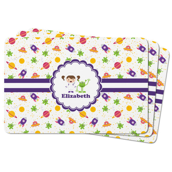 Girls Space Themed Rectangular Fridge Magnet - THREE