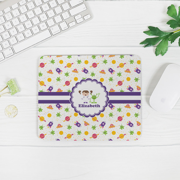 Girls Space Themed Rectangular Mouse Pad - LIFESTYLE 2