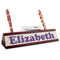 Girls Space Themed Red Mahogany Nameplates with Business Card Holder - Angle
