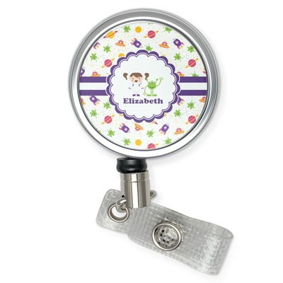 Girls Space Themed Retractable Badge Reel (Personalized)