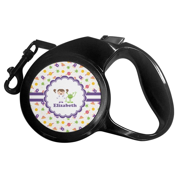 Custom Girls Space Themed Retractable Dog Leash - Large (Personalized)