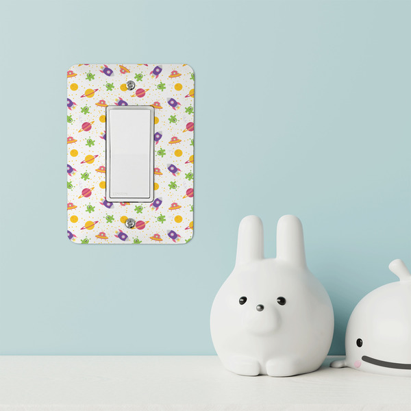 Girls Space Themed Rocker Light Switch Covers - Single - IN CONTEXT