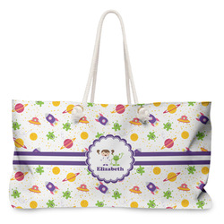 Girls Space Themed Large Tote Bag with Rope Handles (Personalized)