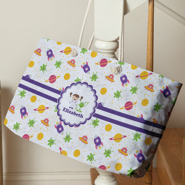 Girls Space Themed Large Rope Tote - Life Style