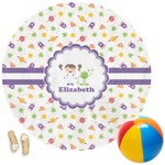 Girls Space Themed Round Beach Towel (Personalized)