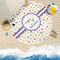 Girls Space Themed Round Beach Towel Lifestyle