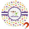 Girls Space Themed Round Car Magnet - 10" (Personalized)