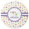 Girls Space Themed Round Coaster Rubber Back - Single