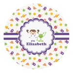 Girls Space Themed Round Decal (Personalized)