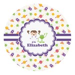 Girls Space Themed Round Decal - Small (Personalized)