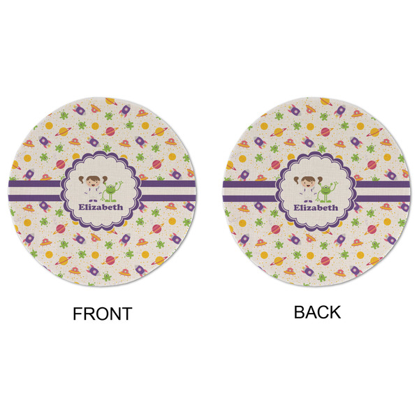 Girls Space Themed Round Linen Placemats - APPROVAL (double sided)