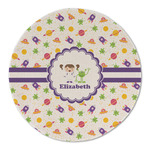 Girls Space Themed Round Linen Placemat - Single Sided (Personalized)