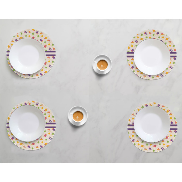 Girls Space Themed Round Linen Placemats - LIFESTYLE (set of 4)