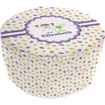 Girls Space Themed Round Pouf Ottoman (Personalized)