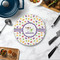 Girls Space Themed Round Stone Trivet - In Context View