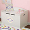 Girls Space Themed Round Wall Decal on Toy Chest