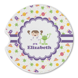 Girls Space Themed Sandstone Car Coaster - Single (Personalized)