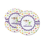Girls Space Themed Sandstone Car Coasters (Personalized)