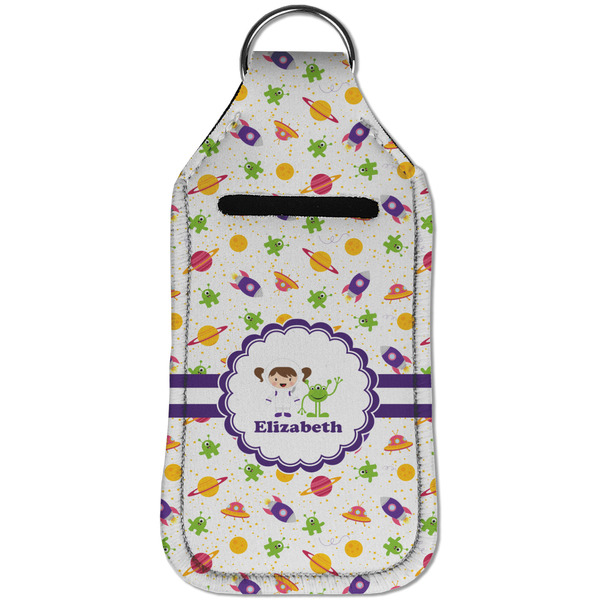 Girls Space Themed Sanitizer Holder Keychain - Large (Front)