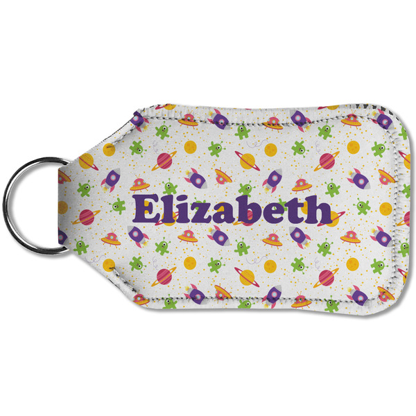 Girls Space Themed Sanitizer Holder Keychain - Small (Back)