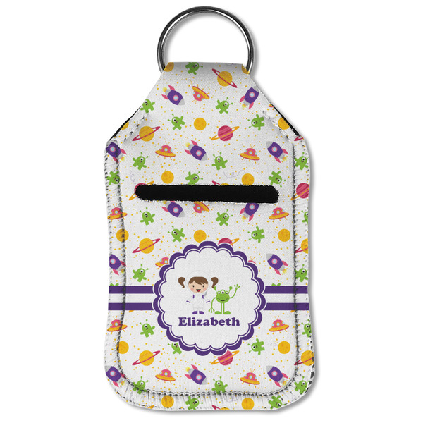 Girls Space Themed Sanitizer Holder Keychain - Small (Front Flat)
