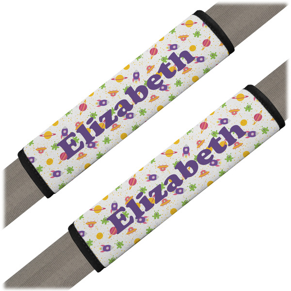 Custom Girls Space Themed Seat Belt Covers (Set of 2) (Personalized)