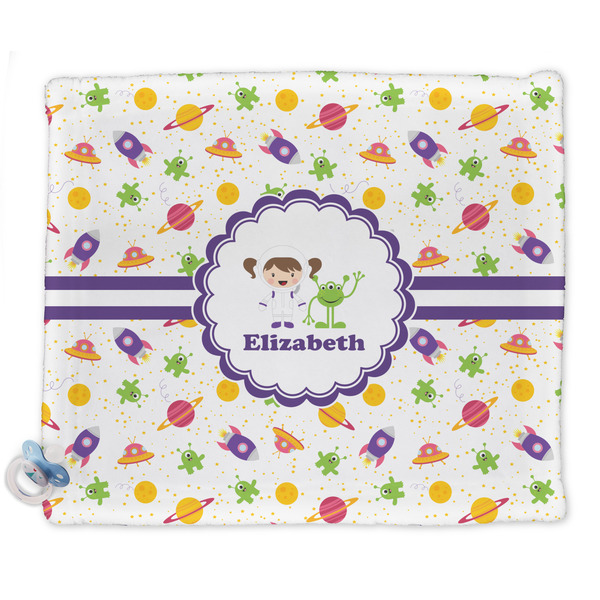Custom Girls Space Themed Security Blanket - Single Sided (Personalized)