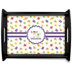 Girls Space Themed Black Wooden Tray - Large (Personalized)