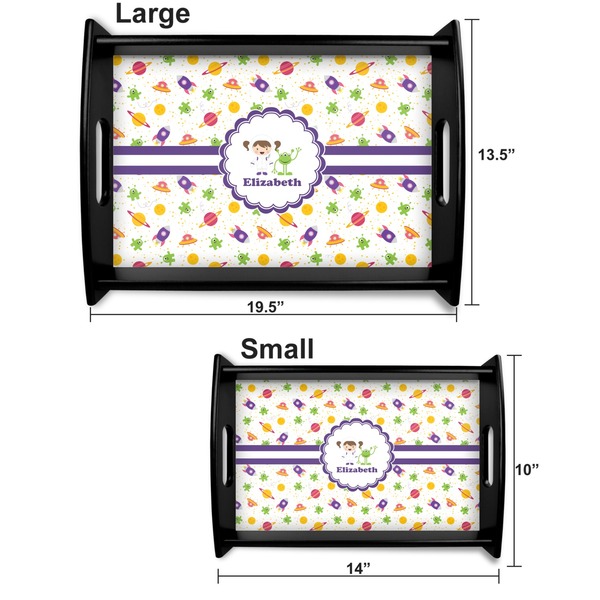 Girls Space Themed Serving Tray Black Sizes