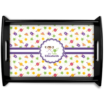 Girls Space Themed Wooden Tray (Personalized)