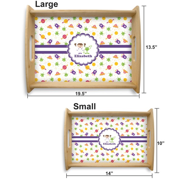 Girls Space Themed Serving Tray Wood Sizes