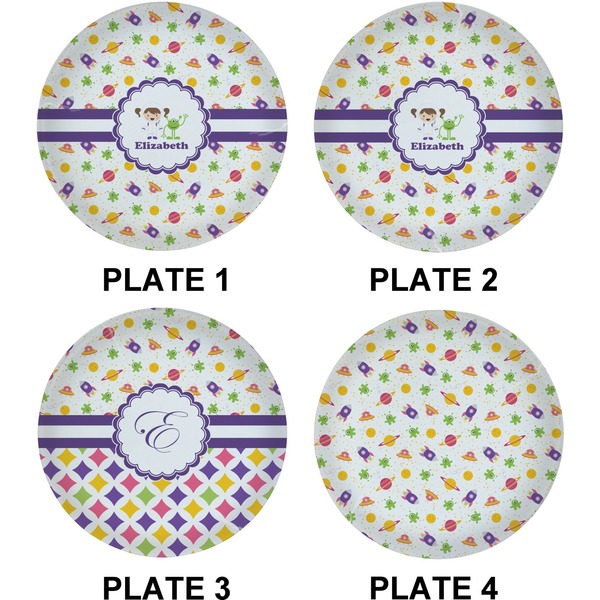 Girls Space Themed Set of Lunch / Dinner Plates (Approval)