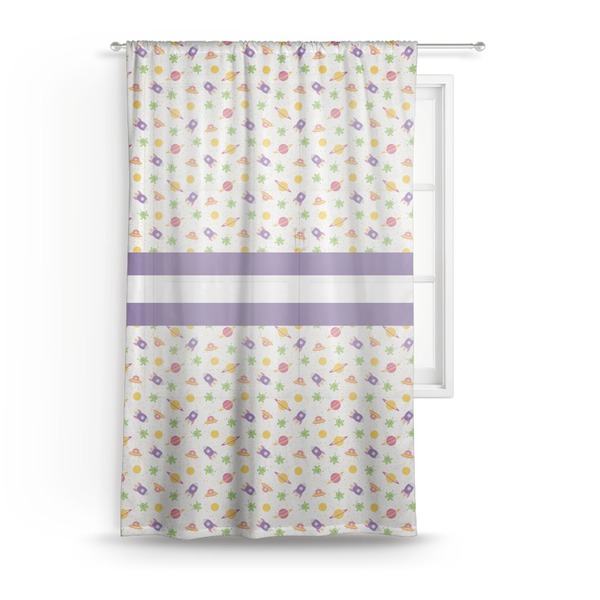 Custom Girls Space Themed Sheer Curtain - 50"x84"