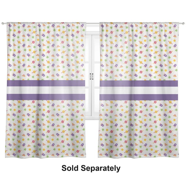 Girls Space Themed Sheer Curtains