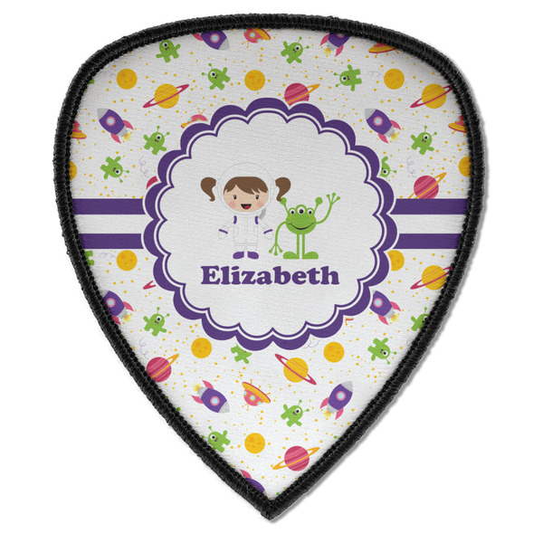 Custom Girls Space Themed Iron on Shield Patch A w/ Name or Text
