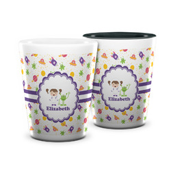 Girls Space Themed Ceramic Shot Glass - 1.5 oz (Personalized)