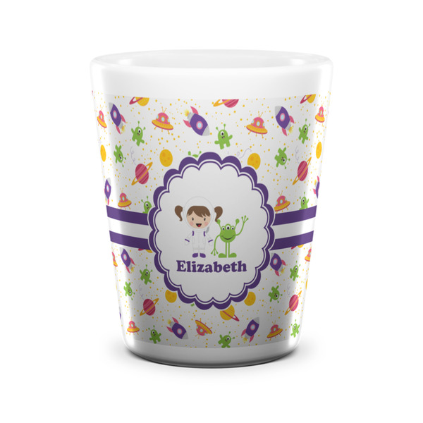 Girls Space Themed Shot Glass - White - FRONT