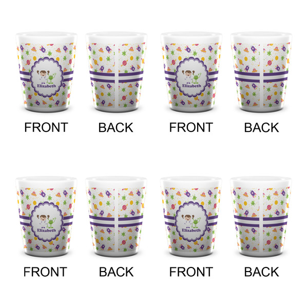 Girls Space Themed Shot Glass - White - Set of 4 - APPROVAL