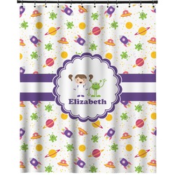 Girls Space Themed Extra Long Shower Curtain - 70"x84" (Personalized)