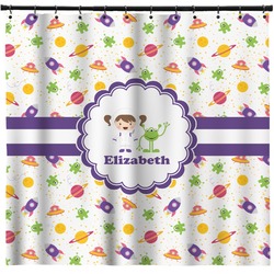 Girls Space Themed Shower Curtain - Custom Size (Personalized)