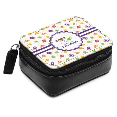 Girls Space Themed Small Leatherette Travel Pill Case (Personalized)